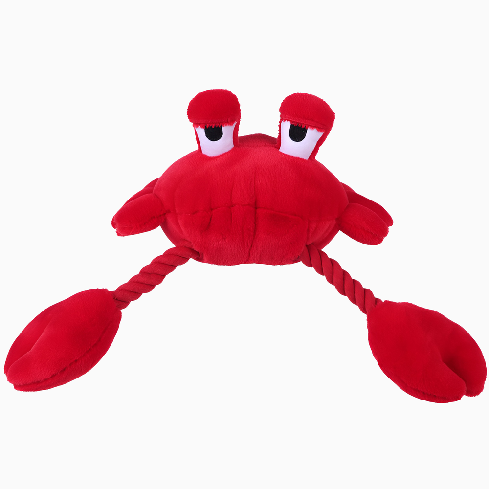 Игрушка для собак QMonster плюшевый красный краб с пищалкой