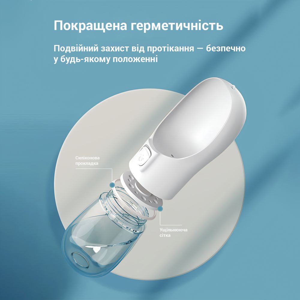 Портативная поилка для собак 300 мл белая Портативная поилка для собак 300 мл белая