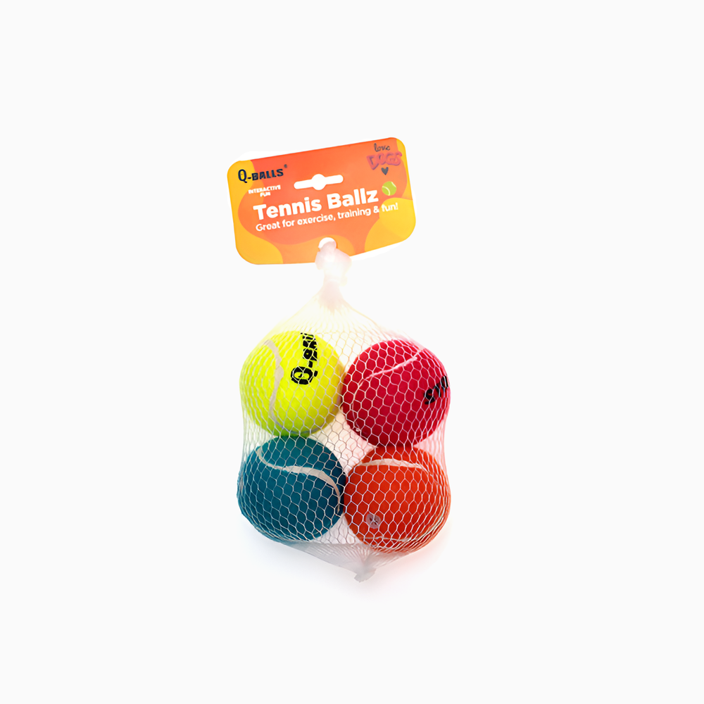 Игрушка для собак QMonster Q-Balls теннисные мячики 4шт S (диаметр 5 см)
